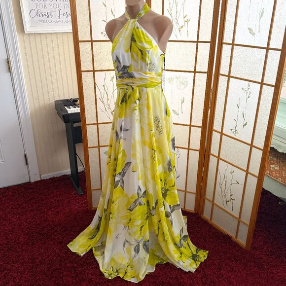 Calvin Klein Dresses & Skirts - Calvin Klein Printed Halter Gown sz 2 $199